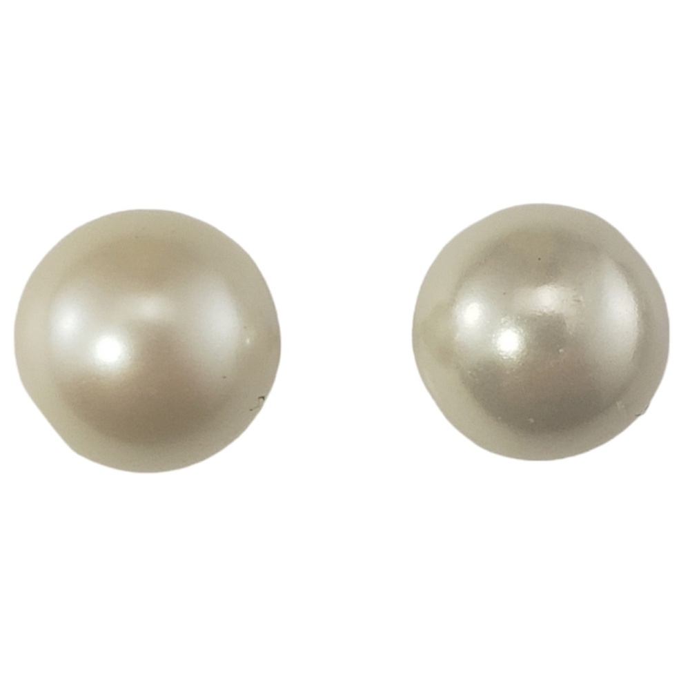 14 Karat White Gold Pearl Stud Earrings #16796